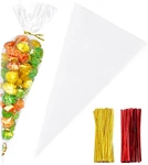 Cone Cellophane Bags, 6.3X11.8 Inches 200 Pcs Clear Shaped Treat With. Fixed Price $12.34.