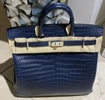 Hermes Hac 40 Birkin Bag Purse Matte Porosus Crocodile Palladium New Full. Fixed Price $377097.50.