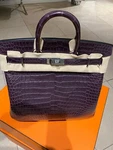 Hermes Hac 50 Birkin Bag Purse Matte Porosus Crocodile Palladium New Full. Fixed Price $377097.50.