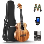 Caramel - 26" Tenor Striped Grain Acacia Koa Ukulele CT207 Gigbag Beginner Kit. Fixed Price $113.55.