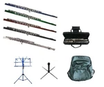 Merano Flute 16 Hole+accessories+ Bag 2 Stands Silver Red Black Blue Green. Fixed Price $109.99.
