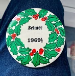 Selmer 1969 1/2 With Holly Wreath Saxophone Company? 4" Cello Advertising. Fixed Price $7.11.