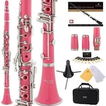 Mendini By Cecilio Flat Clarinet W/ 2 Barrels, Stand, Reeds, Hard Case - Pink. Fixed Price $53.99.
