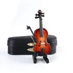 Dselvgvu Wooden Miniature Violin With Stand, Bow 3.15"X1.18"X0.59", Brown. Fixed Price $21.81.