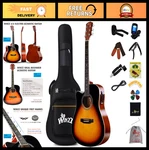 Left-handed 41" Acoustic Guitar Set For Beginners, Dreadnought With 4-BAND Eq,. Fixed Price $229.99.
