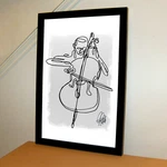 Cello Player Classical String Instrument Music Poster Print Wall Art 11X17. Fixed Price $16.14.