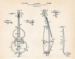 1934 Cello Drawing Poster Patent Print Illustration Decor Wall Art Burdick. Fixed Price $9.95.