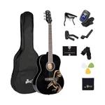 Winzz AF227A 39 Inches Concert Acoustic Acustica Guitar With Full Kit, Powerf.... Fixed Price $137.55.