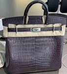 Hermes Hac 50 Birkin Bag Purse Matte Porosus Crocodile Palladium New Full. Fixed Price $377097.50.