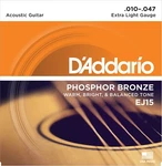 EJ15 Phosphor Bronze Extra Light Acoustic Guitar Strings 10-47 D'addario. Fixed Price $9.99.