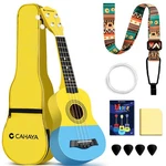 Cahaya 21-INCH Cartoon-themed Mahogany Soprano Ukulele Beginner Kit With Gig Bag. Fixed Price $73.81.