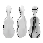 4/4 Cello Case With Wheels & Straps Carbon Fiber Lightweight, Strong, Hard White. Fixed Price $329.00.