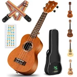 Cahaya Soprano Ukulele For Beginner: 21 Kit Inch, Brown. Fixed Price $56.99.