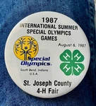 1987 Joseph County Fair 4-H Special Olympics 3" Cello Festival. Fixed Price $5.99.