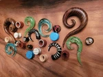 Organic Plugs Spirals Gauges Mystery Box Ear Stretching Wood Glass Stone Tunnels. Fixed Price $34.73.