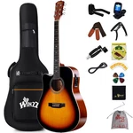Winzz 4/4 Electro Acoustic Guitar, 41 Inches, Left-handed, Sunburst. Fixed Price $216.99.